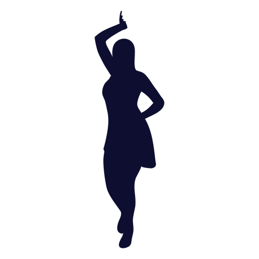 Dancing silhouette woman black dance PNG Design