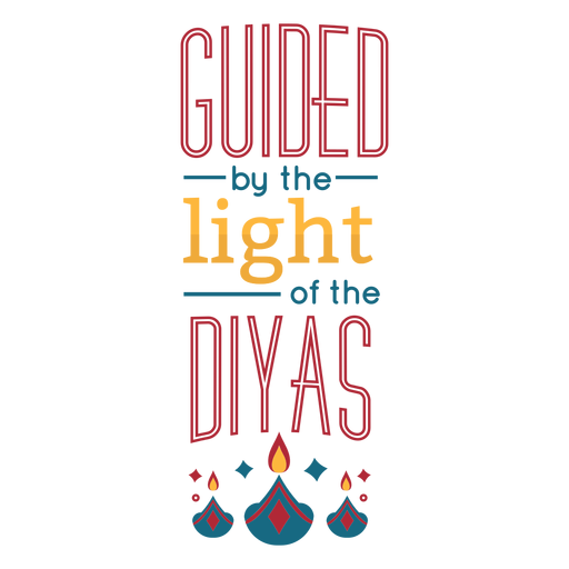 Letras de Diwali guiadas por la luz Diseño PNG