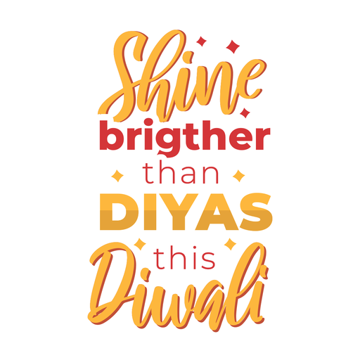 Letras de Diwali brillan más Diseño PNG