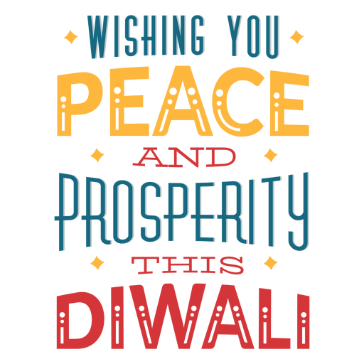 Diwali lettering wishing you peace PNG Design
