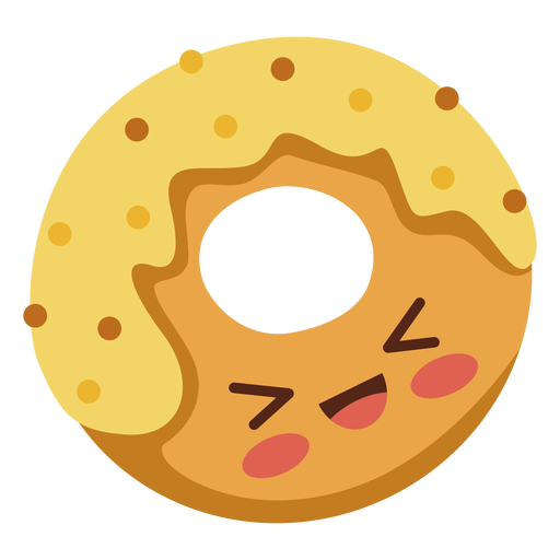 Flat kawaii donut PNG Design