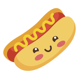 Cachorro-quente kawaii plana Desenho PNG