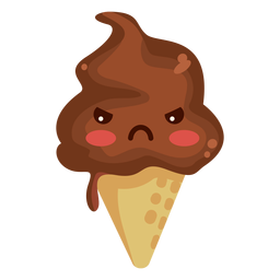Helado kawaii plano Diseño PNG