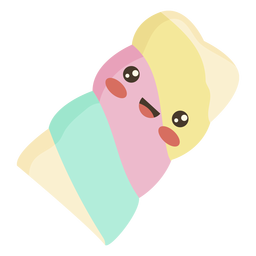 Doce de marshmallow kawaii liso Desenho PNG