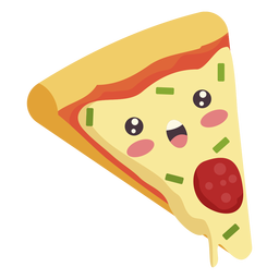 Design PNG E SVG De Pizza Plana Kawaii Para Camisetas