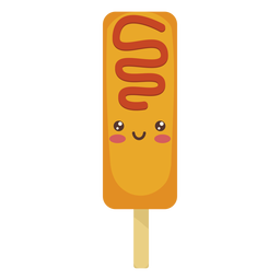 Salsicha plana de kawaii Desenho PNG