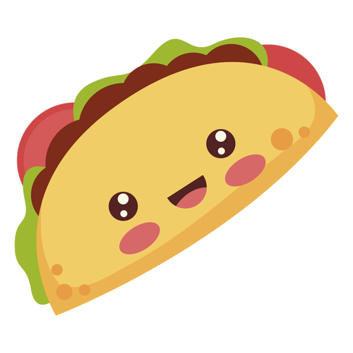 Flat kawaii taco