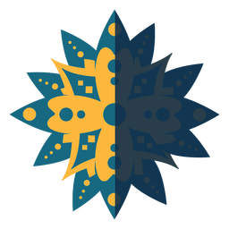Flat mandala blue yellow PNG Design