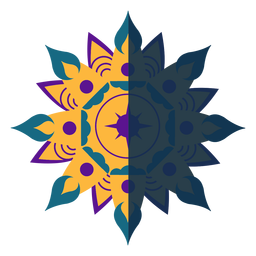 Mandala plana azul violeta Diseño PNG