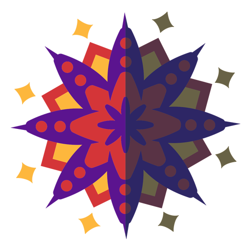 Mandala plana violeta Diseño PNG