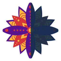 Mandala plana violeta rojo Diseño PNG