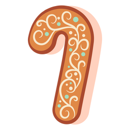 Gingerbread cookie candy cane PNG Design Transparent PNG