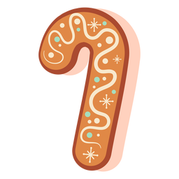 Gingerbread cookie candy cane ginger cookie PNG Design Transparent PNG