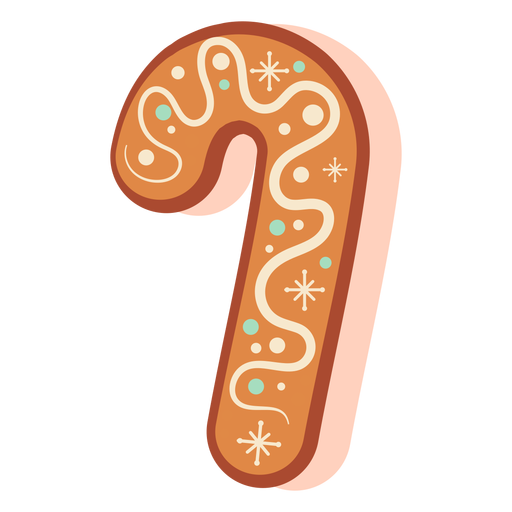 Gingerbread cookie candy cane ginger cookie PNG Design