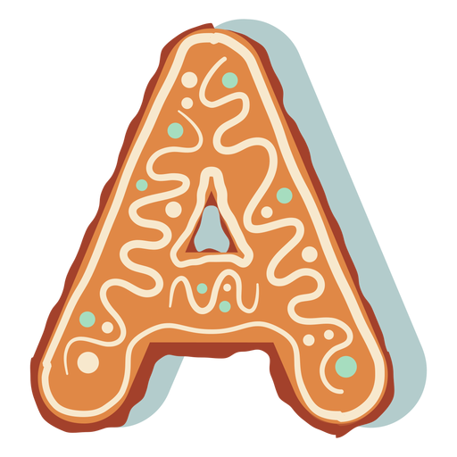 Gingerbread cookie letter a PNG Design
