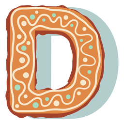 Gingerbread Cookie Letter D PNG & SVG Design For T-Shirts