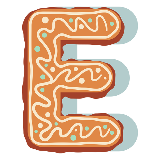 Gingerbread cookie letter e PNG Design