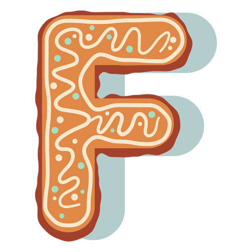 Gingerbread cookie letter f PNG Design