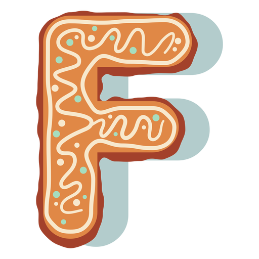 Letra de galleta de jengibre f Diseño PNG