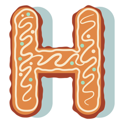 Letra de galleta de jengibre h Diseño PNG