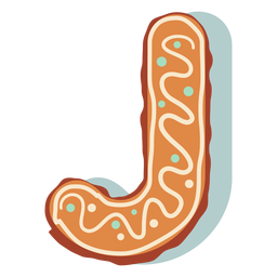 Letra j de galleta de jengibre Diseño PNG