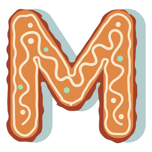 Gingerbread cookie letter m - Transparent PNG & SVG vector file