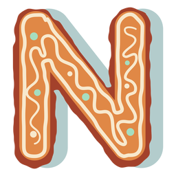 Lebkuchenplätzchenbuchstabe n PNG-Design