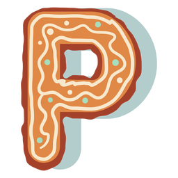 Letra de galleta de jengibre p Diseño PNG