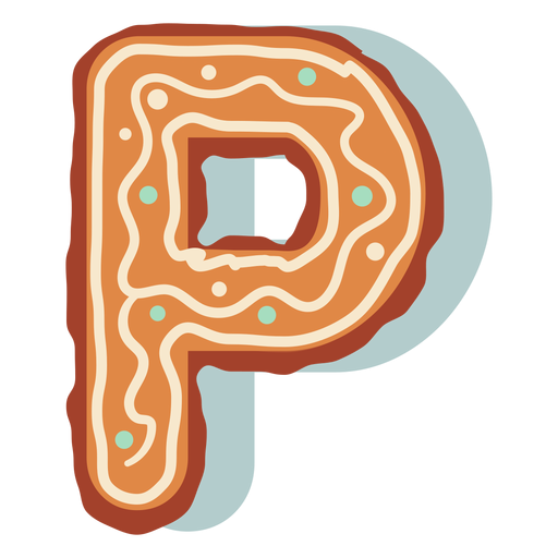Gingerbread cookie letter p PNG Design