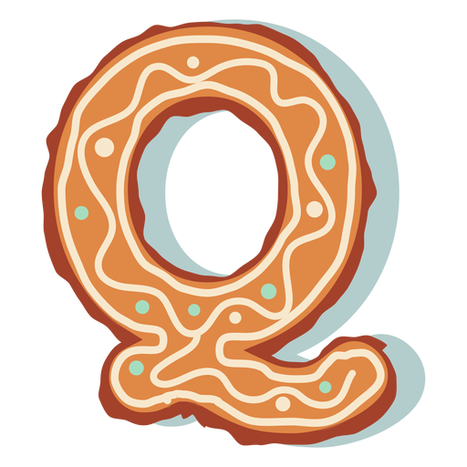 Gingerbread cookie letter q