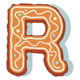 Letra de galleta de jengibre r Diseño PNG