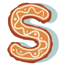 Letra de galleta de jengibre s Diseño PNG