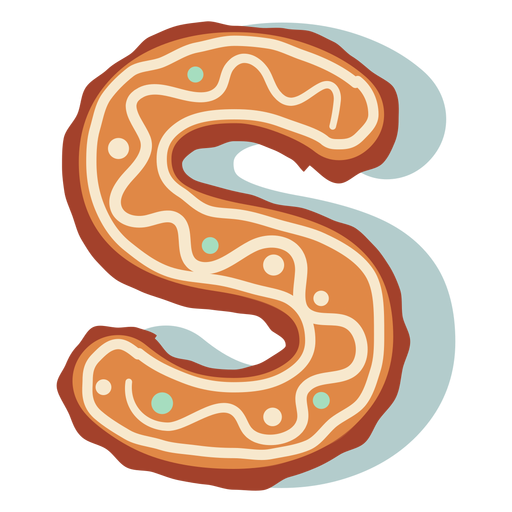 Gingerbread cookie letter s PNG Design