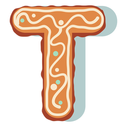 Letra de galleta de jengibre t Diseño PNG