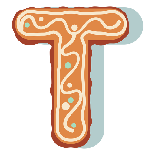 Gingerbread cookie letter t