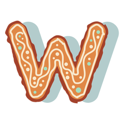 Lebkuchenplätzchenbuchstabe w PNG-Design