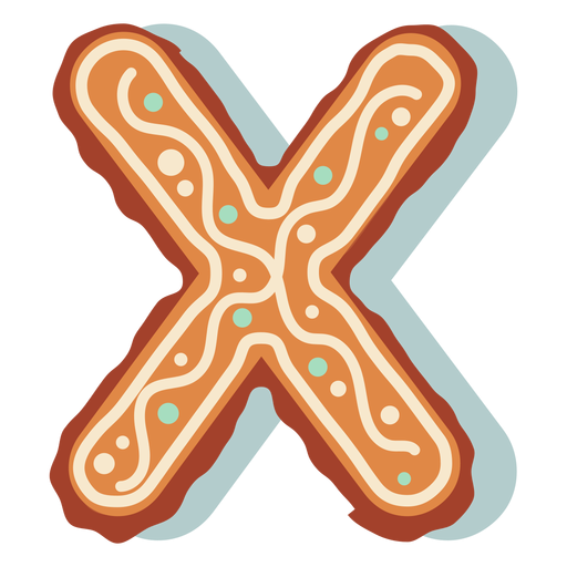 Gingerbread cookie letter x PNG Design