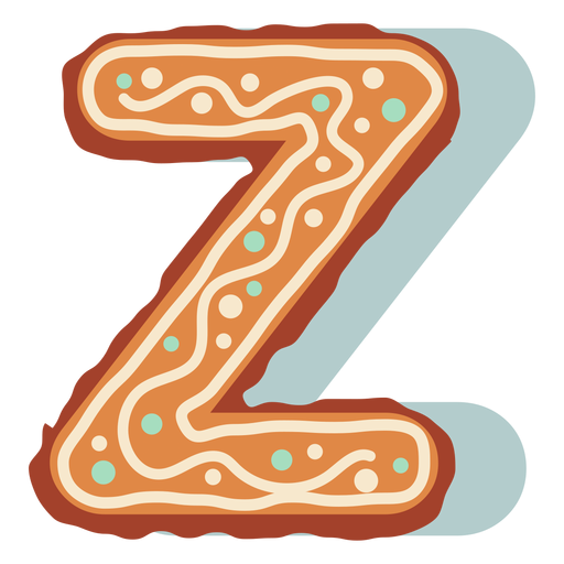 Gingerbread cookie letter z Transparent PNG & SVG vector file