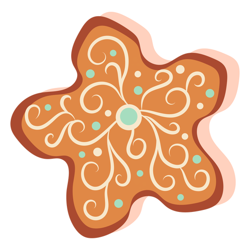 Gingerbread cookie snowflake christmas PNG Design