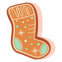Gingerbread cookie stocking Transparent PNG