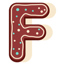 Gingerbread letter f PNG Design Transparent PNG