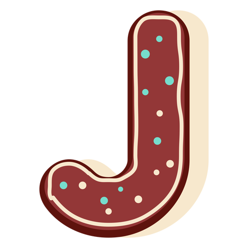 Gingerbread letter j PNG Design