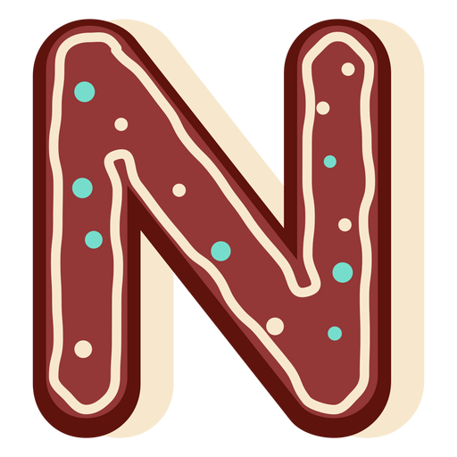 Gingerbread letter n - Transparent PNG & SVG vector file