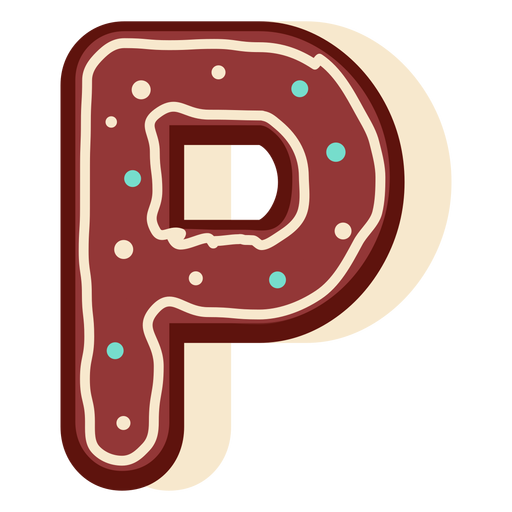 Pan de jengibre letra p Diseño PNG