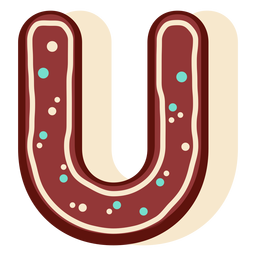 Gingerbread letter u PNG Design