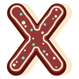 Gingerbread letter x PNG Design Transparent PNG