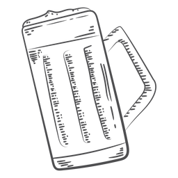 Hand drawn beer mug PNG Design