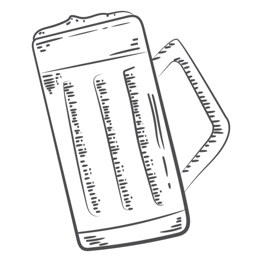 Hand drawn beer mug PNG Design