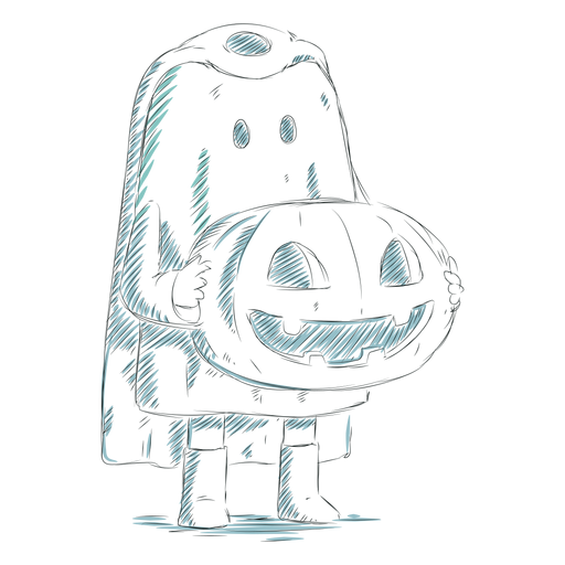 Personagem desenhada à mão garoto de halloween Desenho PNG