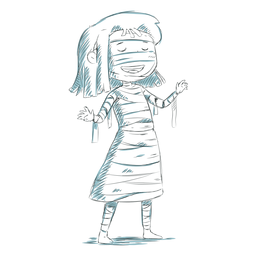 Momia de niño personaje dibujado a mano Diseño PNG